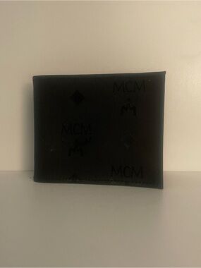 MCM Men's Black Leather Bi-Fold Wallet